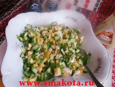 prazdnitsnuy salat s kyritsey праздничный салат курицей Праздничный салат с курицей, апельсином и пикантным соусом