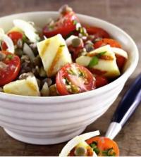 Рецепт как приготовить вкусный Теплый салат из чечевицы с халуми