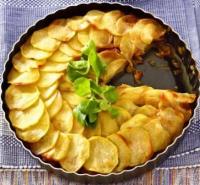 Рецепт как приготовить вкусный Картофельный пирог с грибами и ветчиной