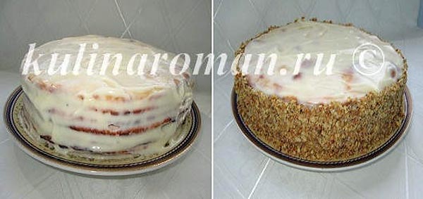 Творожный торт Наполеон с заварным сливочно-сметанным кремом