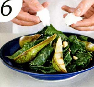 Рецепт вкусного Салата из груш с фетой и шпинатом