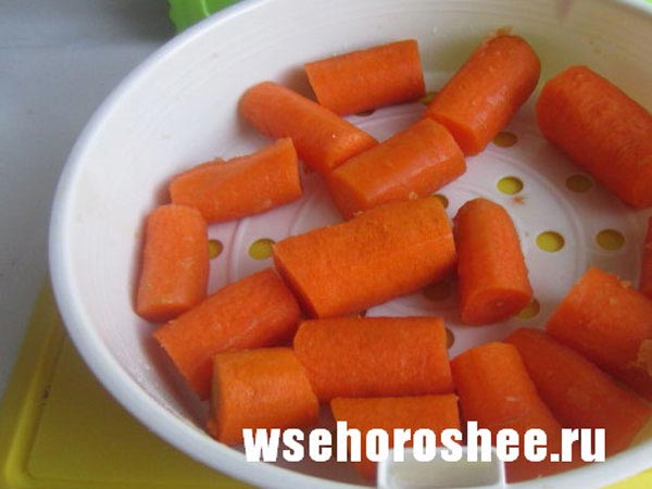 Морковное пирожное - морковь на пару