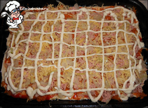 DSCN3302 Рецепт пиццы с колбасой, сыром и овощами