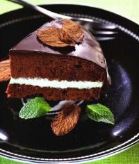 Шоколадный торт с мятными листиками