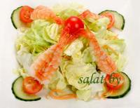 Салат с креветками и капустой