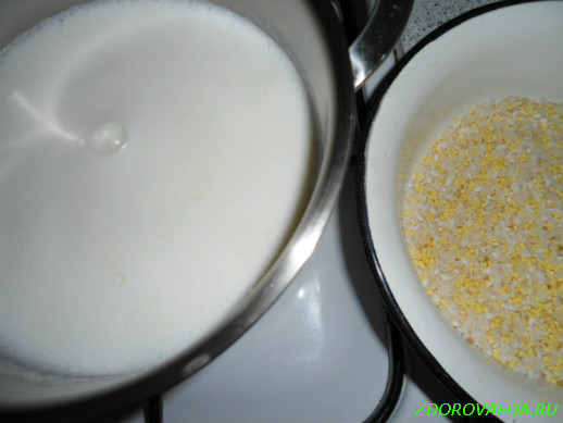 Приготовление молочно-рисовой каши