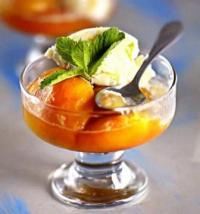 Рецепт как приготовить вкусный десерт Персики в вине