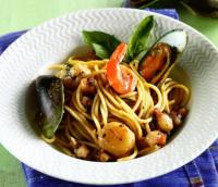 Рецепт как приготовить Спагетти с морепродуктами