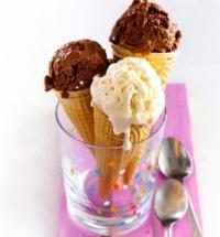 Рецепт как приготовить вкусное Шоколадное и ванильное сливочное мороженое