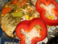 Рыба в томатном соусе с овощами