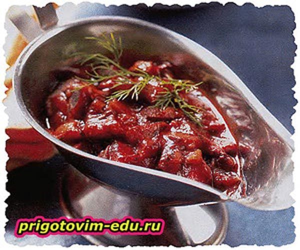 Красный соус - Испанский соус с вином и грибами