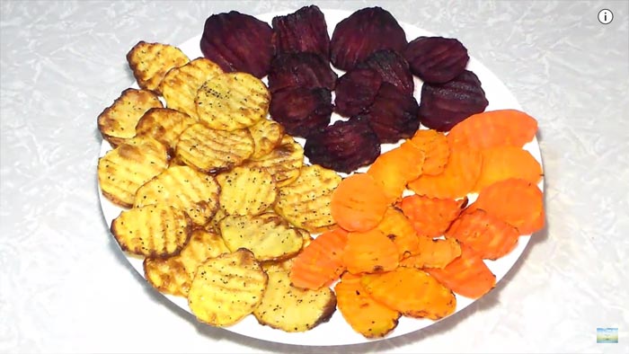 Овощные чипсы - запечённые в духовке