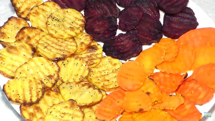 Овощные чипсы - запечённые в духовке